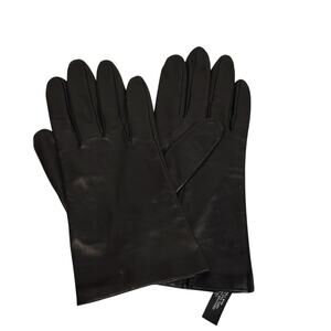Lord & Taylor Womens Genuine Black Leather Gloves Sz 7.5 Silk Lined NWOT